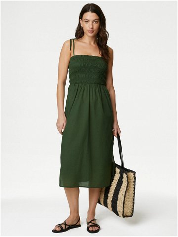 Tmavě zelené dámské šaty Marks & Spencer