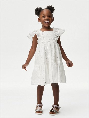 Krémové holčičí šaty s volánky Marks & Spencer