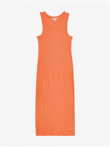 Oranžové dámské žebrované midi šaty Marks & Spencer