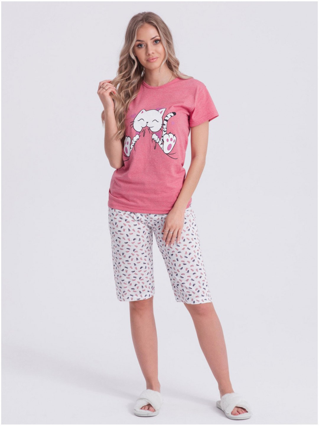 Růžové dámské pyžamo s potiskem Edoti
