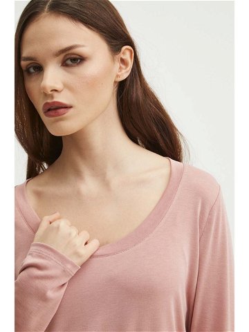 Tričko s dlouhým rukávem Medicine růžová barva