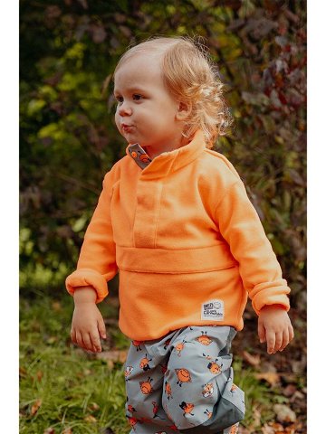Dětská mikina Jack Wolfskin SMILEYWORLD MIDLAYER oranžová barva hladká