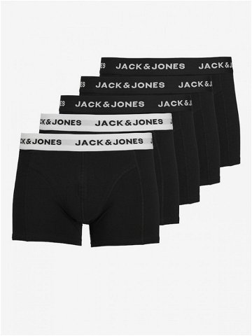 Jack & Jones Solid Boxerky 5 ks Černá