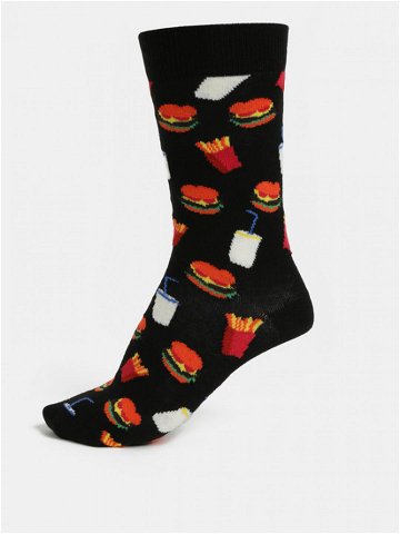 Happy Socks Hamburger Ponožky Černá