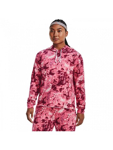 Under Armour Rival Terry Print Hoodie Pace Pink