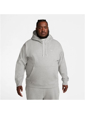 Nike Solo Swoosh Men s Fleece Pullover Hoodie Dk Grey Heather White