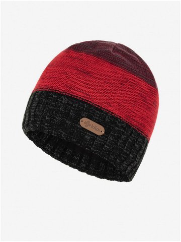 Černo-červená pánská zimní pletená čepice Kilpi MAYLO-M