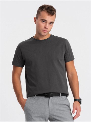 Tmavě šedé pánské basic tričko Ombre Clothing