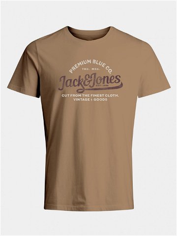Jack & Jones T-Shirt Jprblulouie 12259674 Hnědá Regular Fit