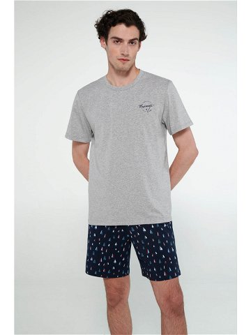 Vamp – Dvoudílné pánské pyžamo 20910 – Vamp gray melange XL
