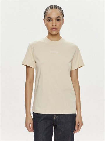 Calvin Klein T-Shirt Multi Logo K20K207215 Béžová Regular Fit