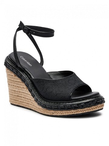 Calvin Klein Espadrilky Wedge Sandal 70 Mono Jacq HW0HW01961 Černá