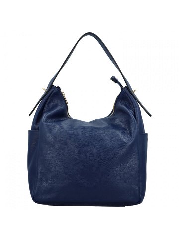 Dámská kožená kabelka na rameno tmavě modrá – Delami Lilou