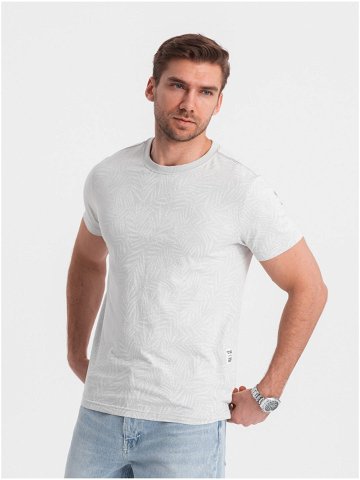 Světle šedé pánské vzorované tričko Ombre Clothing