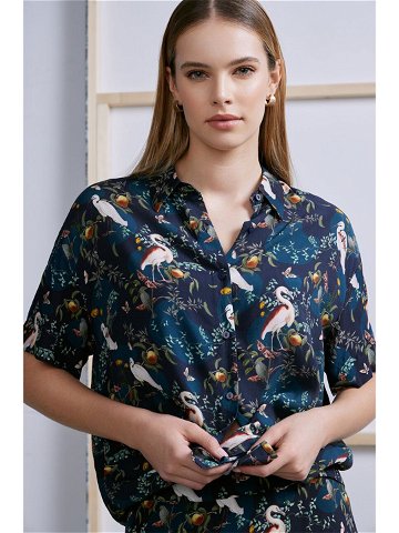 Košile Medicine dámská tyrkysová barva relaxed s klasickým límcem