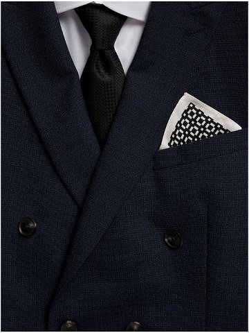 Pánská sada hedvábného klopového kapesníku a kravaty v bílé a černé barvě Marks & Spencer