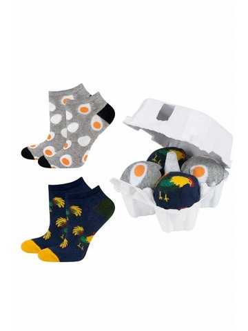 Ponožky SOXO v balení na vajíčka – vajíčka slepice – 2pack černá 40-45