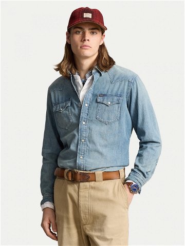 Polo Ralph Lauren džínová košile 710703936001 Modrá Regular Fit