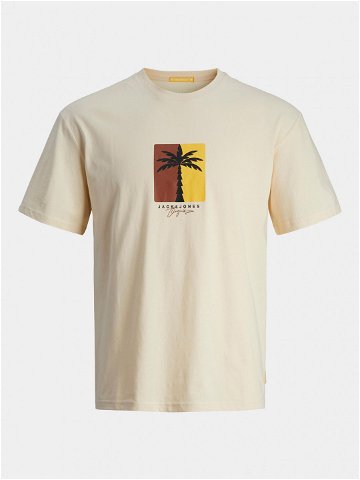Jack & Jones T-Shirt Jormarbella 12255569 Béžová Relaxed Fit