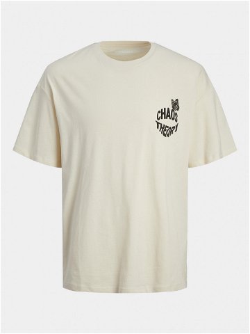 Jack & Jones T-Shirt Jorfrutti 12256926 Écru Wide Fit