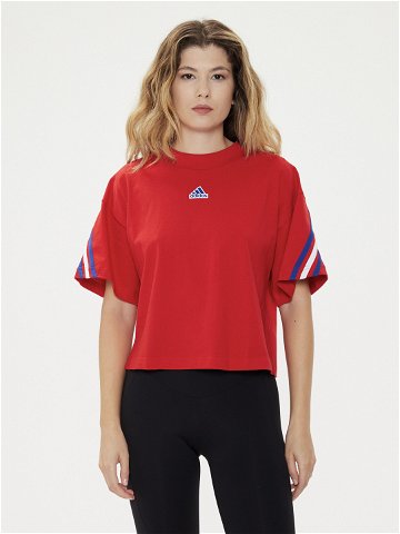 Adidas T-Shirt Future Icons 3-Stripes IR9136 Červená Loose Fit