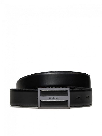 Calvin Klein Pánský pásek Leather Inlay Plaque 35mm K50K511956 Černá