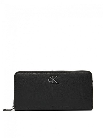 Calvin Klein Jeans Velká dámská peněženka Minimal Monogram Zip K60K612266 Černá