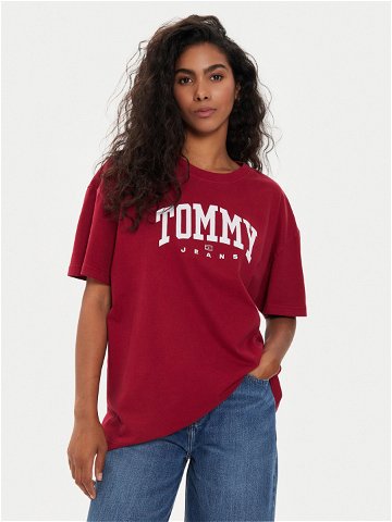 Tommy Jeans T-Shirt Varsity DW0DW18403 Červená Oversize