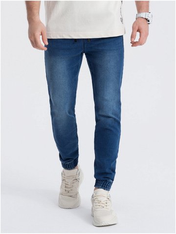 Tmavě modré pánské slim fit džíny Ombre Clothing