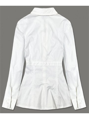 Bílá dámská košile se slzičkou pro zapínání ve výstřihu 8020 Barva odcienie bieli Velikost XL 42