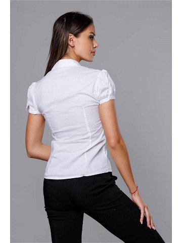 Bílá dámská košile s krátkými rukávy 0332 Barva odcienie bieli Velikost S 36
