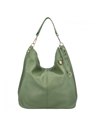 Velká kožená dámská kabelka světle zelená – ItalY Celinda