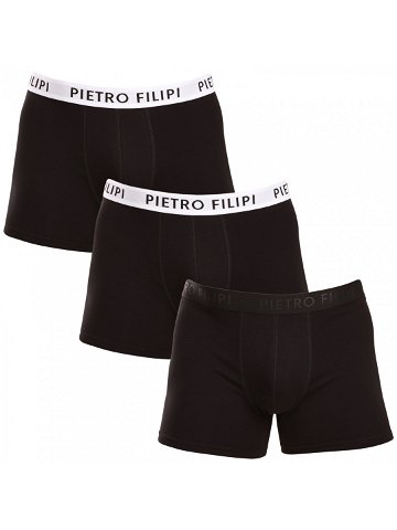 3PACK pánské boxerky Pietro Filipi černé 3BCL007 L