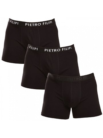 3PACK pánské boxerky Pietro Filipi černé 3BCL006 L
