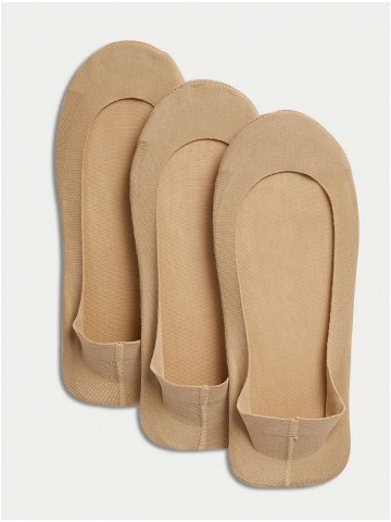 Sada tří párů dámských ponožek v béžové barvě Marks & Spencer