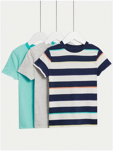 Sada tří barevných klučičích triček Marks & Spencer námořnická