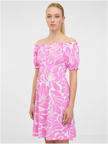 Světle růžové dámské vzorované šaty ORSAY