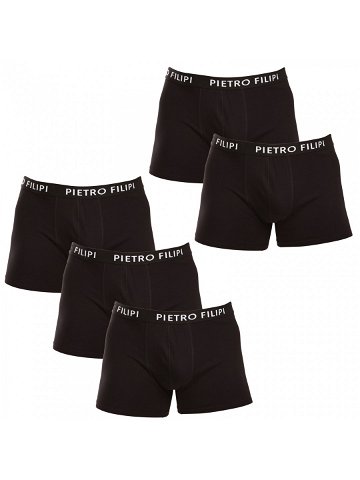 5PACK pánské boxerky Pietro Filipi černé 5BCL002 L