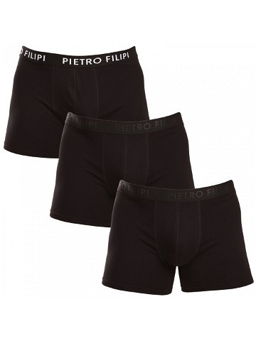 3PACK pánské boxerky Pietro Filipi černé 3BCL005 L
