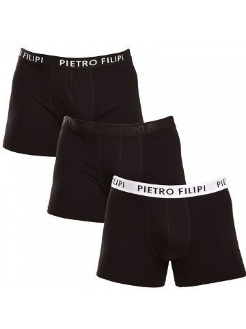 3PACK pánské boxerky Pietro Filipi černé 3BCL004 L