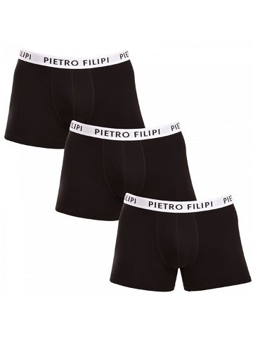 3PACK pánské boxerky Pietro Filipi černé 3BCL003 L