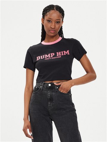 Juicy Couture T-Shirt Dump Him JCWCT23314 Černá Slim Fit