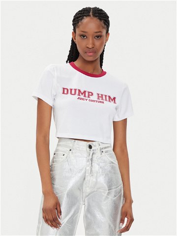 Juicy Couture T-Shirt Dump Him JCWCT23314 Bílá Slim Fit