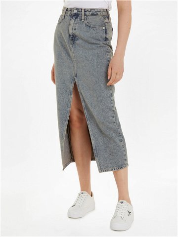 Calvin Klein Jeans Front Split Sukně Modrá
