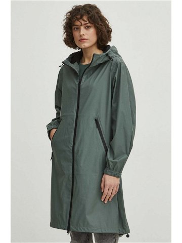 Nepromokavý kabát Medicine dámský zelená barva přechodný oversize