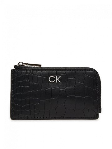 Calvin Klein Pouzdro na kreditní karty Ck Daily Zip Cardholder Croco K60K612191 Černá