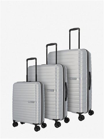 Stříbrná sada cestovních kufrů Travelite Trient S M L Silver