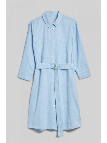 Šaty woolrich cotton linen dress modrá xxs