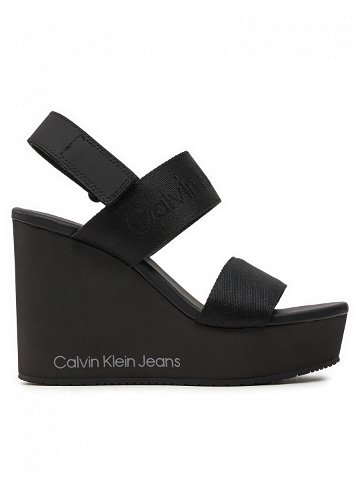 Calvin Klein Jeans Sandály Wedge Sandal Webbing In Mtl YW0YW01479 Černá