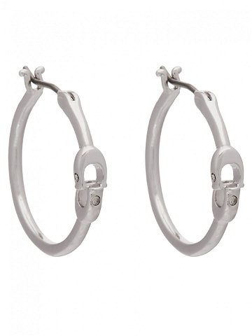 Coach Naušnice Signature Hoop Earrings 37408160RHO030 Stříbrná